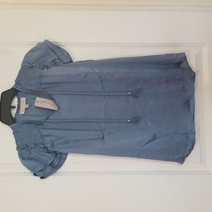 Philosophy Flutter Sleeve Top Stone Blue